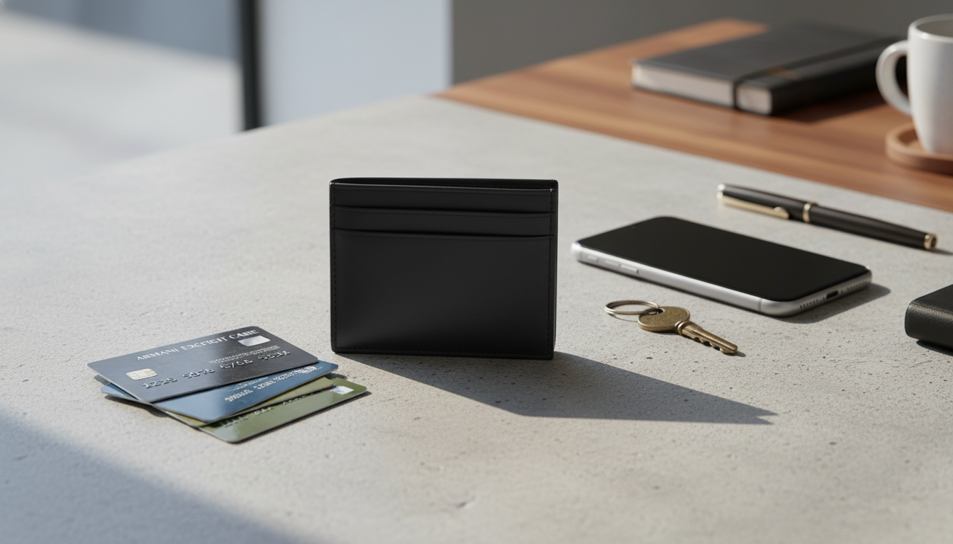 Armani Exchange Men's Black Leather Wallet: Slim EDC Guide