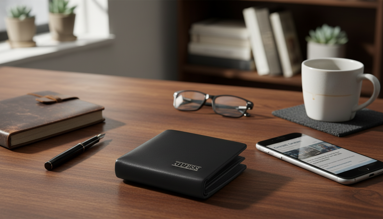 Guess Men’s Black Leather Wallet: Slim, Classic Value