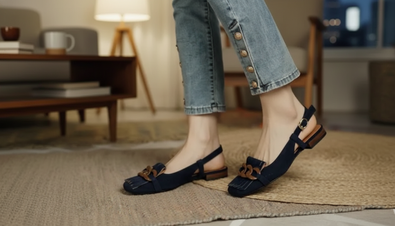 Square-Toe Tassel Chain Mules for Easy Day-to-Night